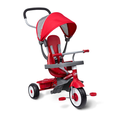 EZ Fold 4-in-1 Stroll 'N Trike Infant Toddler Stroller Tricycle, Red (Open Box) - VMInnovations