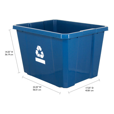 Gracious Living Medium Curbside Blue Box 17 Gallon Home Recycling Bin (12 Pack) - VMInnovations