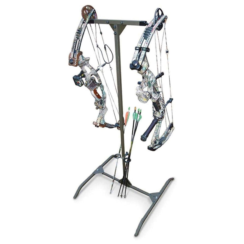 HME Hard Surface Practice Indoor Outdoor Steel Archery Bow Storage Hanger Rack
