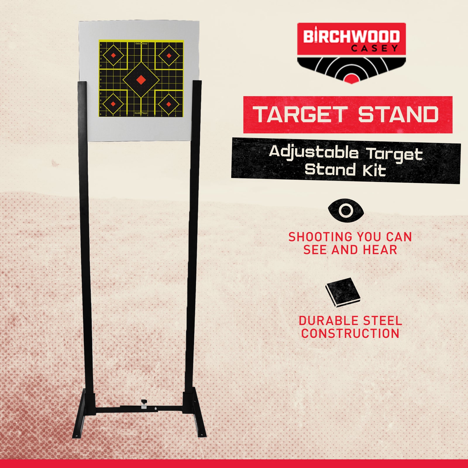 Birchwood Casey Adjustable Target Stand Kit with 6 Uprights and 1 Target Backer - VMInnovations