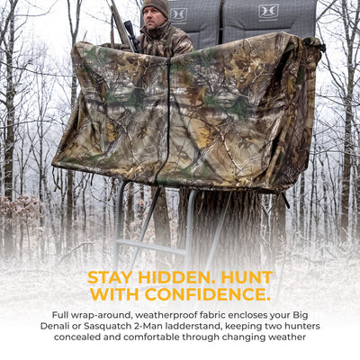 Hawk HWK-2072-BK 2 Man Ladder Tree Stand Blind for Denali and Sasquatch Ladders - VMInnovations