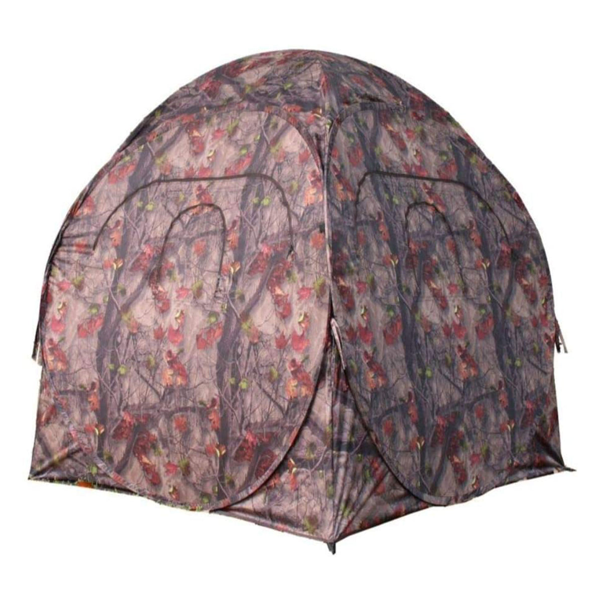 HME Portable Spring Steel 2 Person Pop Up JM Deer Hunting Hub Ground Blind, Camo