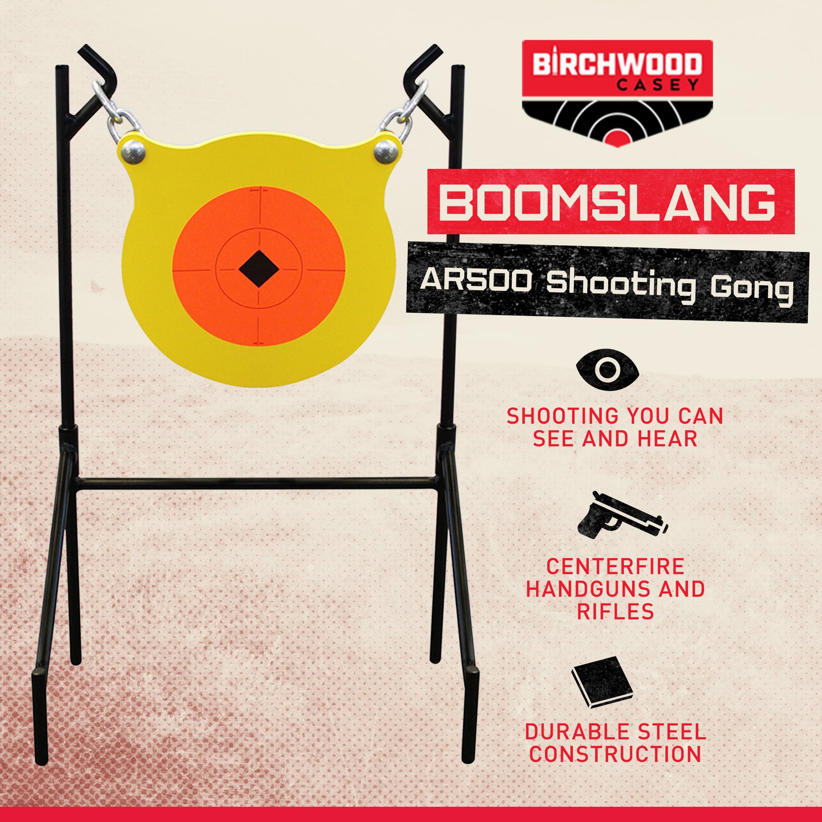 Birchwood Casey World of Targets Boomslang AR500 Centerfire Shooting Target Gong - VMInnovations