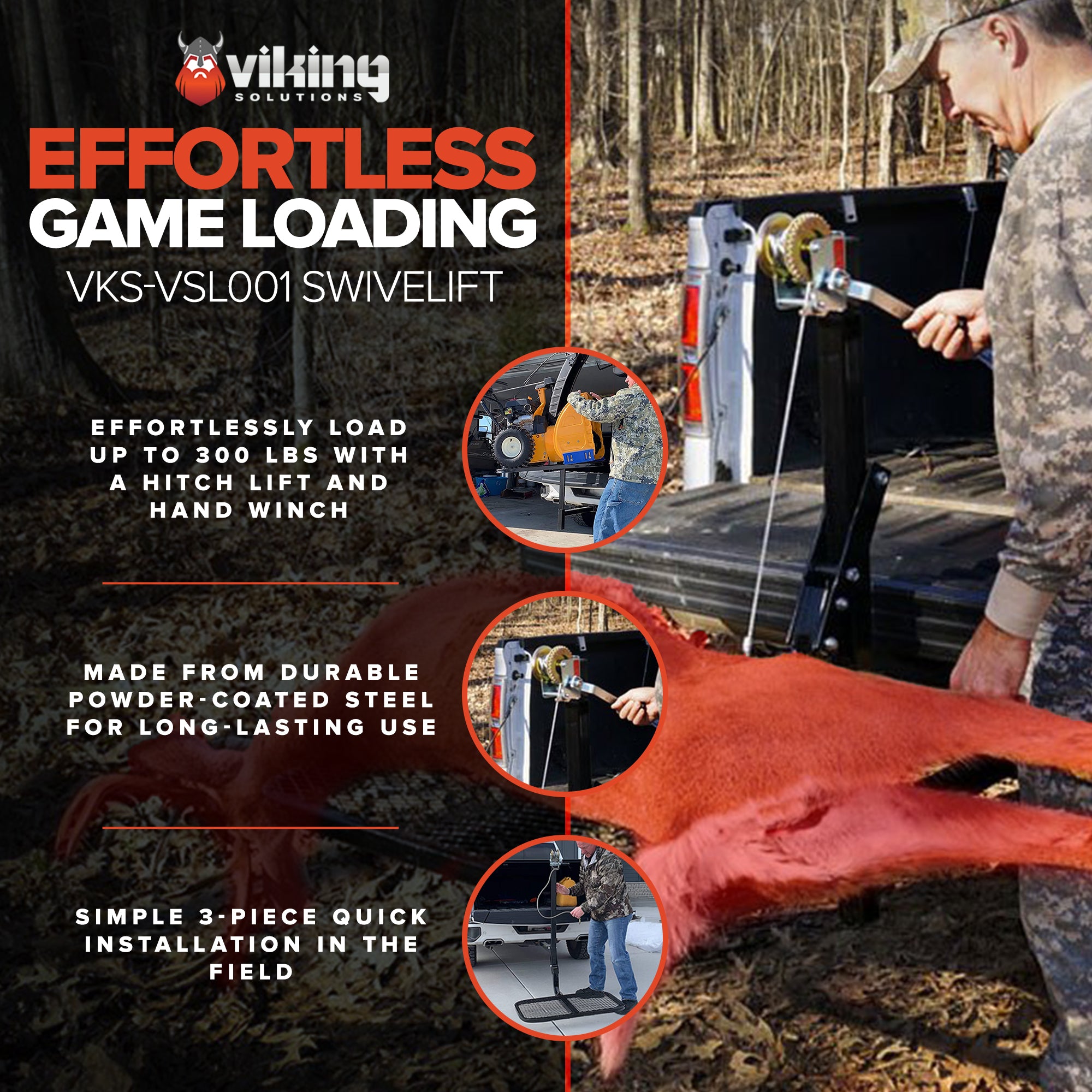 Viking Solutions SWIVELIFT Hitch Loading Assistant for Game Animals (Used) - VMInnovations