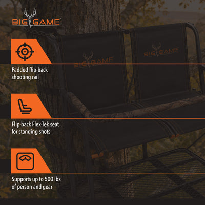 Big Game Spector XT 17 Foot 2 Person Deer Hunting Ladder Climbing Tree Stand - VMInnovations