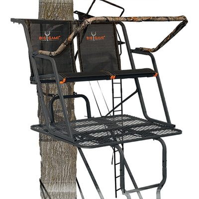 Big Game Spector XT Lightweight Portable 2 Hunter Tree Ladder Stand, 17' (Used)