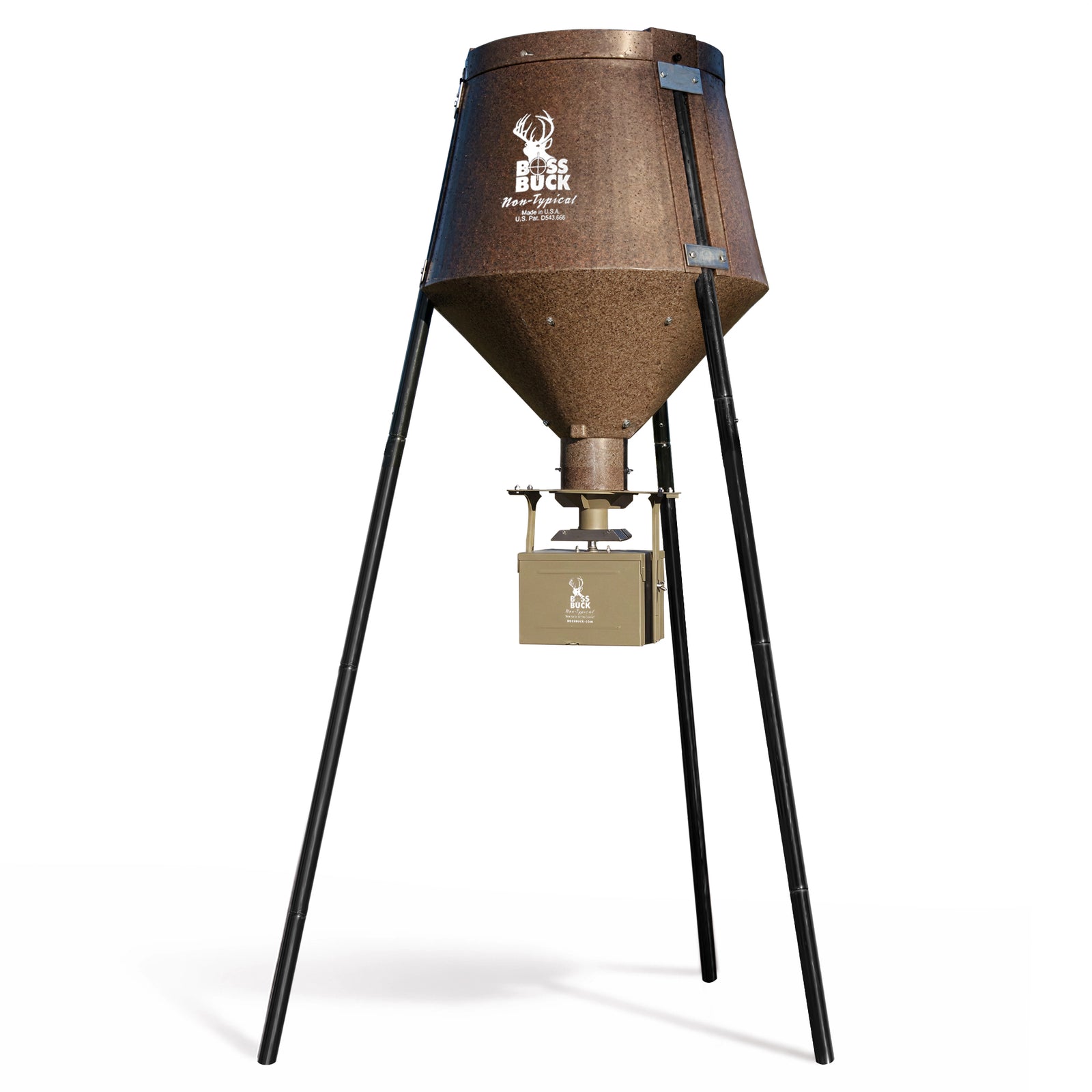 Boss Buck Hunting 200 Series Large Automatic Wildlife Deer Feeder 200lb Capacity - VMInnovations