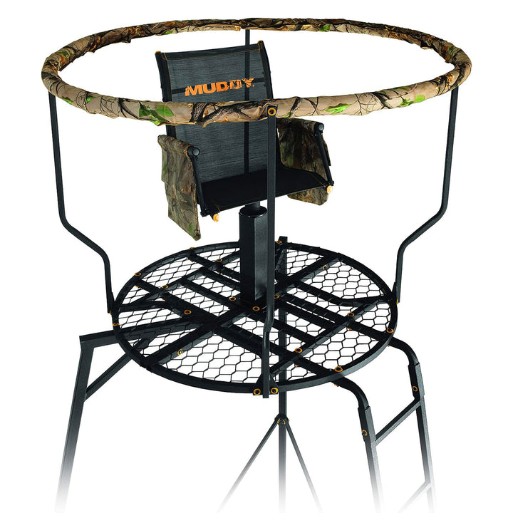 Muddy 16' Liberty Tripod Stand Hunting Gear with Flex Tek Seat Hunting Chair - VMInnovations