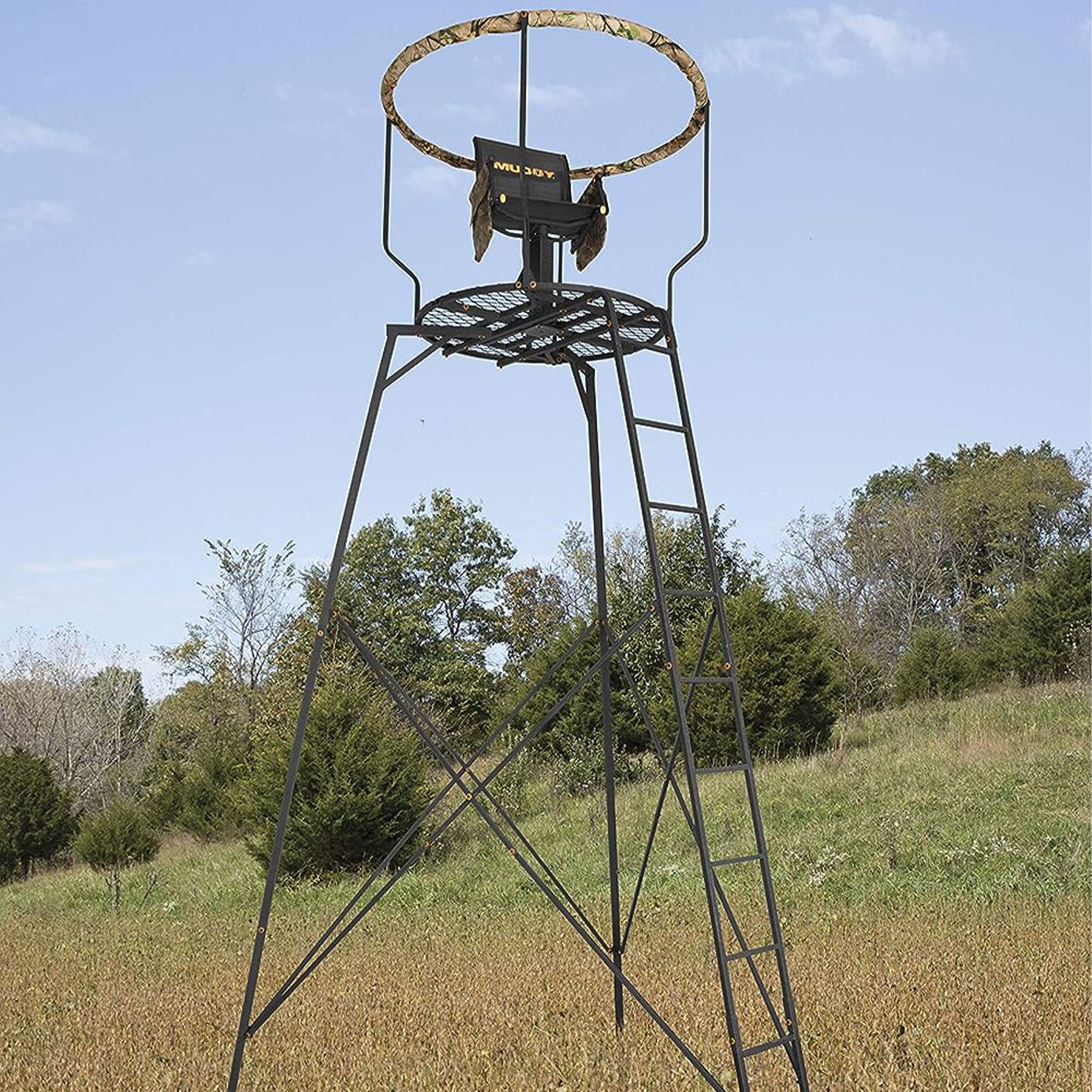 Muddy MTP3000 Liberty 16 Foot High Deer Hunting Tri-Pod Stand with Flex Tek Seat (Refurbished)