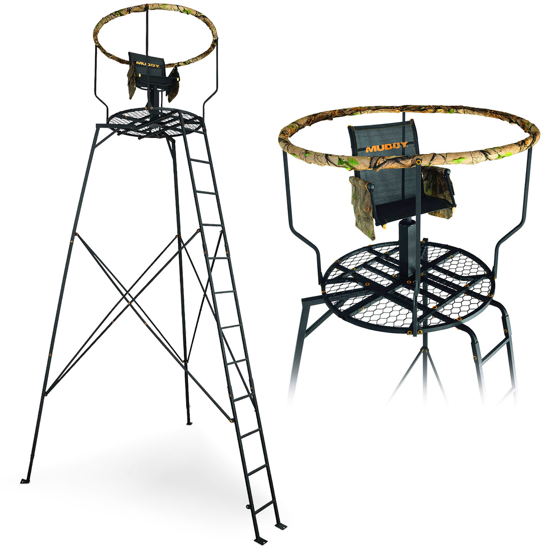 Muddy Liberty 16' High Deer Hunting Tri-Pod Stand w/ Flex Tek Seat (For Parts)