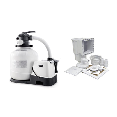 Intex Krystal Clear Saltwater Sand Filter Pump and HAYWARD Dyna Skimmer with Kit - VMInnovations