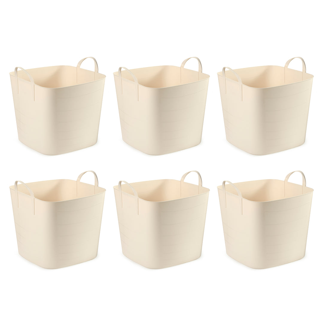 Life Story Tub Basket 6.6 Gal Plastic Storage Tote Bin w/ Carry Handles (6 Pack)