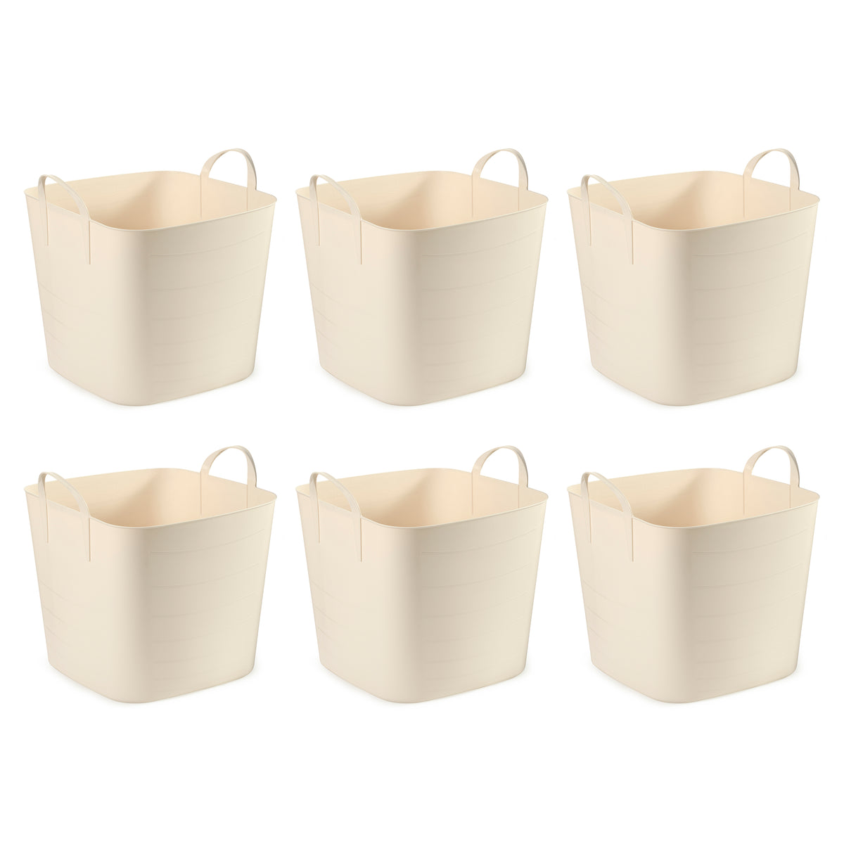 Life Story Tub Basket 6.6 Gal Plastic Storage Tote Bin w/ Carry Handles (6 Pack)