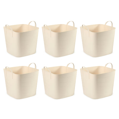 Life Story Tub Basket 6.6 Gal Plastic Storage Tote Bin w/ Carry Handles (6 Pack)