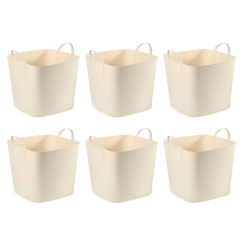 Life Story Tub Basket 6.6 Gal Plastic Storage Tote Bin w/ Carry Handles (6 Pack)