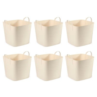 Life Story Tub Basket 6.6 Gal Plastic Storage Tote Bin w/ Carry Handles (6 Pack)