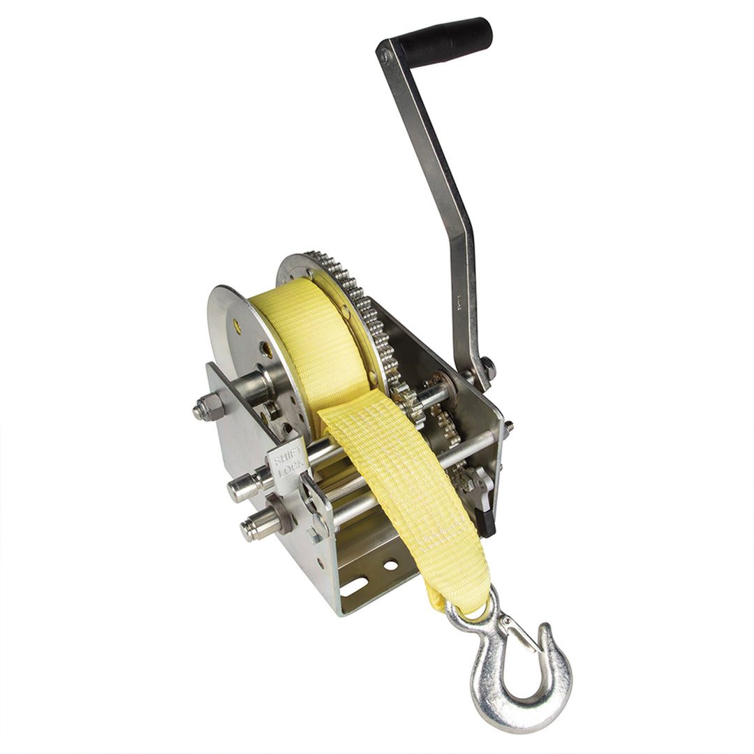 Fulton Dual Speed Tow Winch with 20 Inch Strap, 3,200 Pound Capacity (Open Box) - VMInnovations