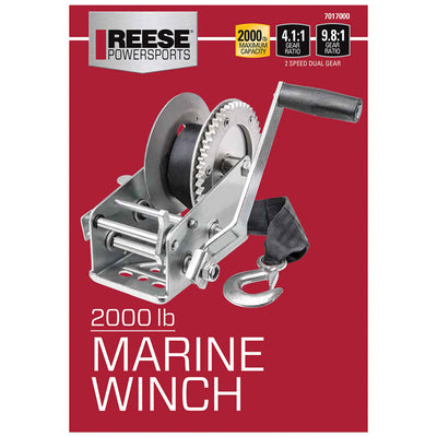 Reese 7017000 20 Foot Hook Strap Zinc Plated Carbon Steel Marine Ratchet Winch - VMInnovations