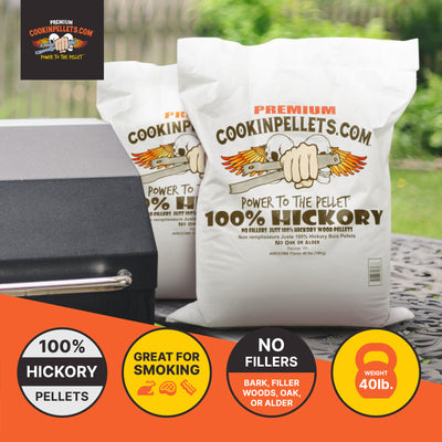 CookinPellets Premium Hickory Grill Smoker Smoking Wood Pellets, 40 Pound Bag (Refurbished)