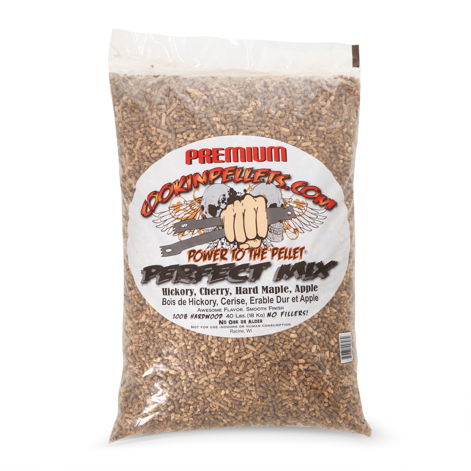CookinPellets 40 Lb Mix Hickory, Cherry, Maple, and Apple Wood Pellets (3 Pack) - VMInnovations