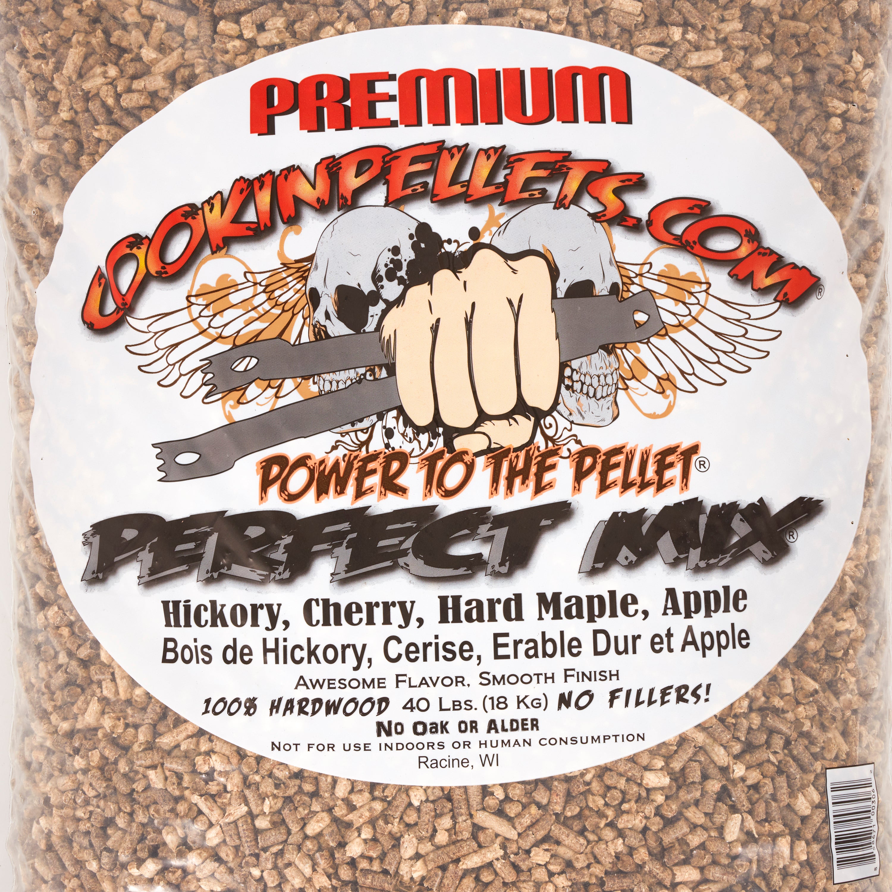 CookinPellets 40 Lb Mix Hickory, Cherry, Maple, and Apple Wood Pellets (3 Pack) - VMInnovations