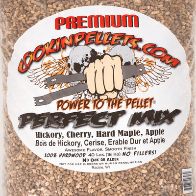 CookinPellets Perfect Mix Wood Pellets and Black Cherry Wood Pellets, 40 Lb Bags