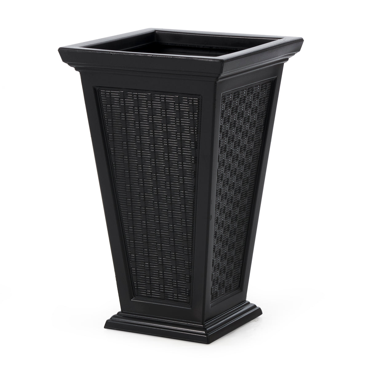 FCMP Outdoor 24-Inch Self Watering Pedestal Home Wicker Planter Set (Open Box) - VMInnovations