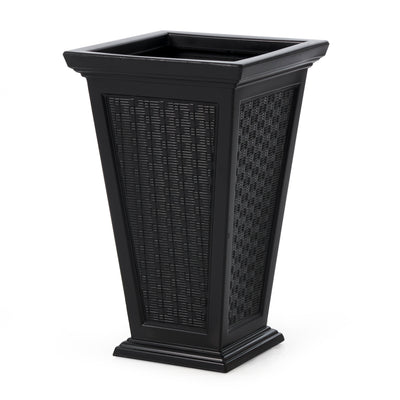 FCMP Outdoor 24-Inch Self Watering Pedestal Home Wicker Planter Set (Open Box) - VMInnovations
