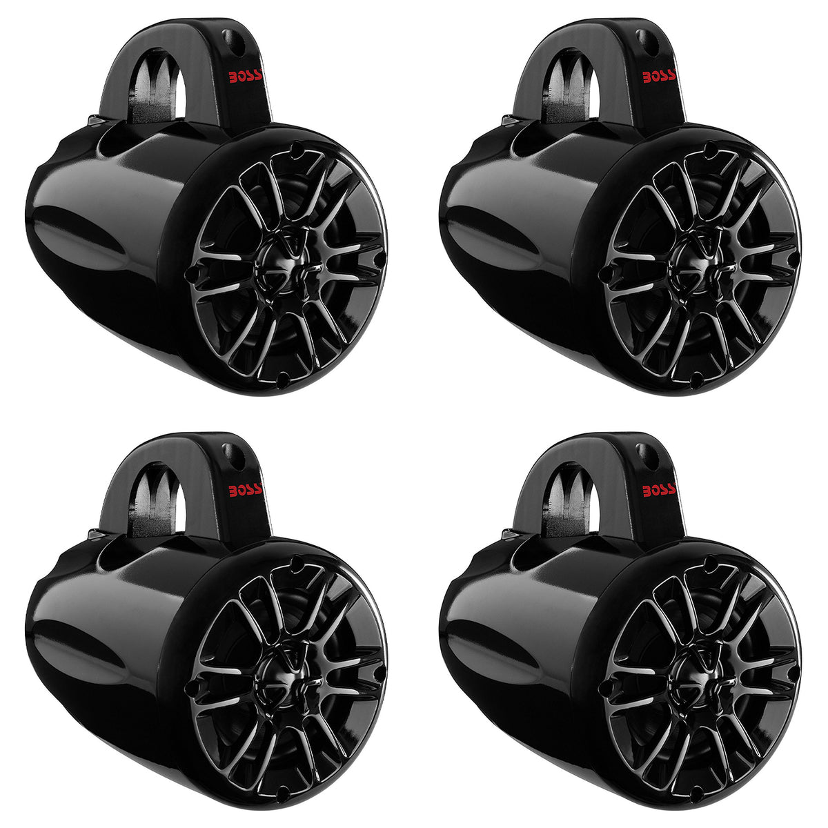 Boss Audio 500W 2-Way Amplified Bluetooth Marine ATV Speakers, Pair (4 Pack)