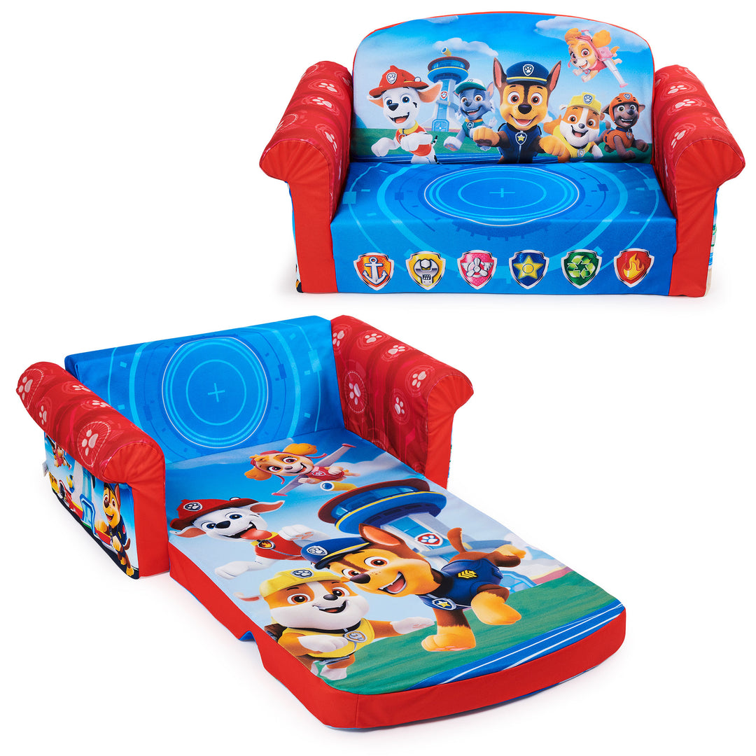 Marshmallow Furniture Kids 2-in-1 Flip Open Foam Compress Sofa Bed, Paw Patrol