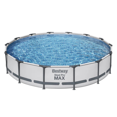 Bestway Round 14 Foot Steel Pro MAX Above Ground Pool w/ Filter Pump (For Parts)