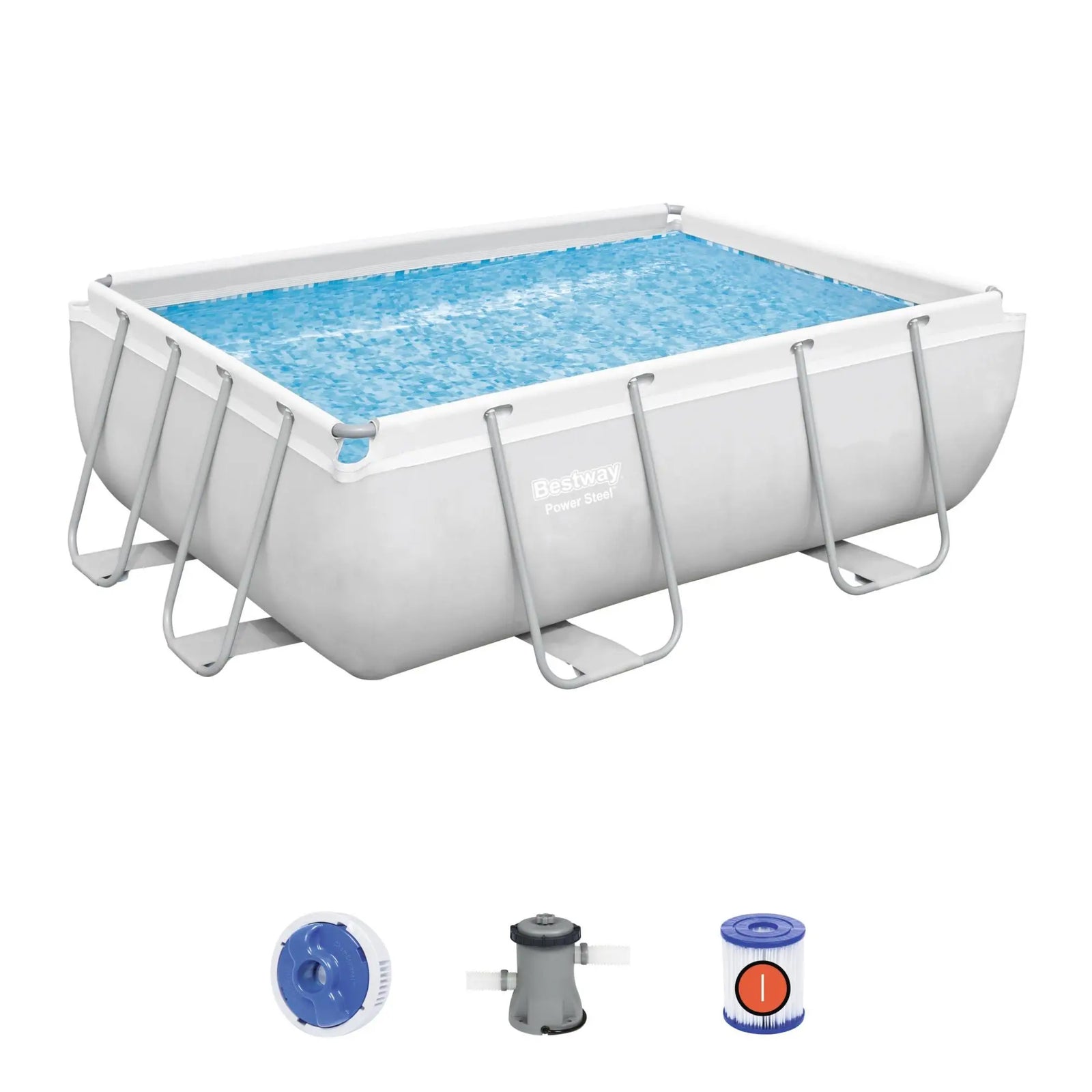 Bestway Power Steel Above Ground Summer Pool Set w/ Filter Pump, 9'x6'(Open Box) - VMInnovations