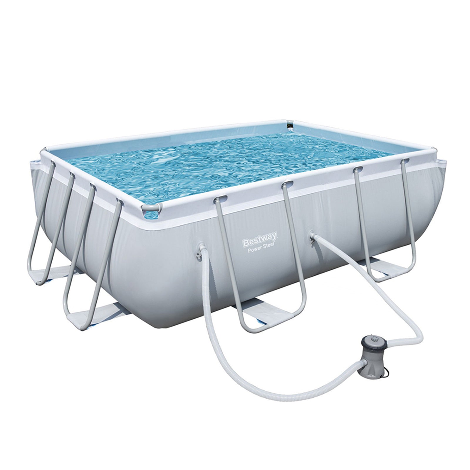 Bestway Power Steel Above Ground Summer Pool Set w/ Filter Pump, 9'x6'(Open Box) - VMInnovations