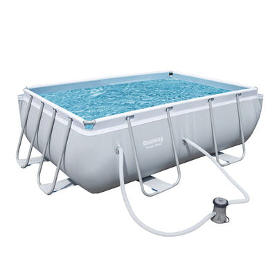Bestway Power Steel Above Ground Summer Pool Set w/ Filter Pump, 9'x6'(Open Box) - VMInnovations