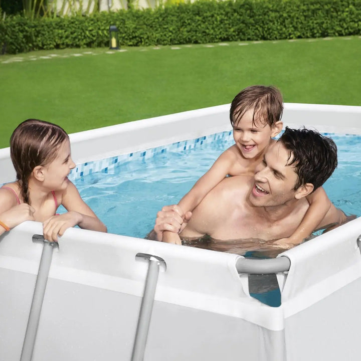 Bestway Power Steel Above Ground Summer Pool Set w/ Filter Pump, 9'x6'(Open Box) - VMInnovations
