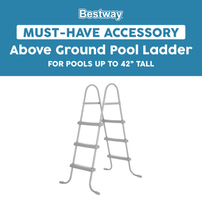 Bestway 58335E-BW 42 In Flowclear Above Ground Rust Resistant Pool Ladder (Used)