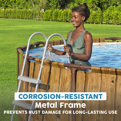 Bestway 58335E-BW 42 In Flowclear Above Ground Rust Resistant Pool Ladder (Used)