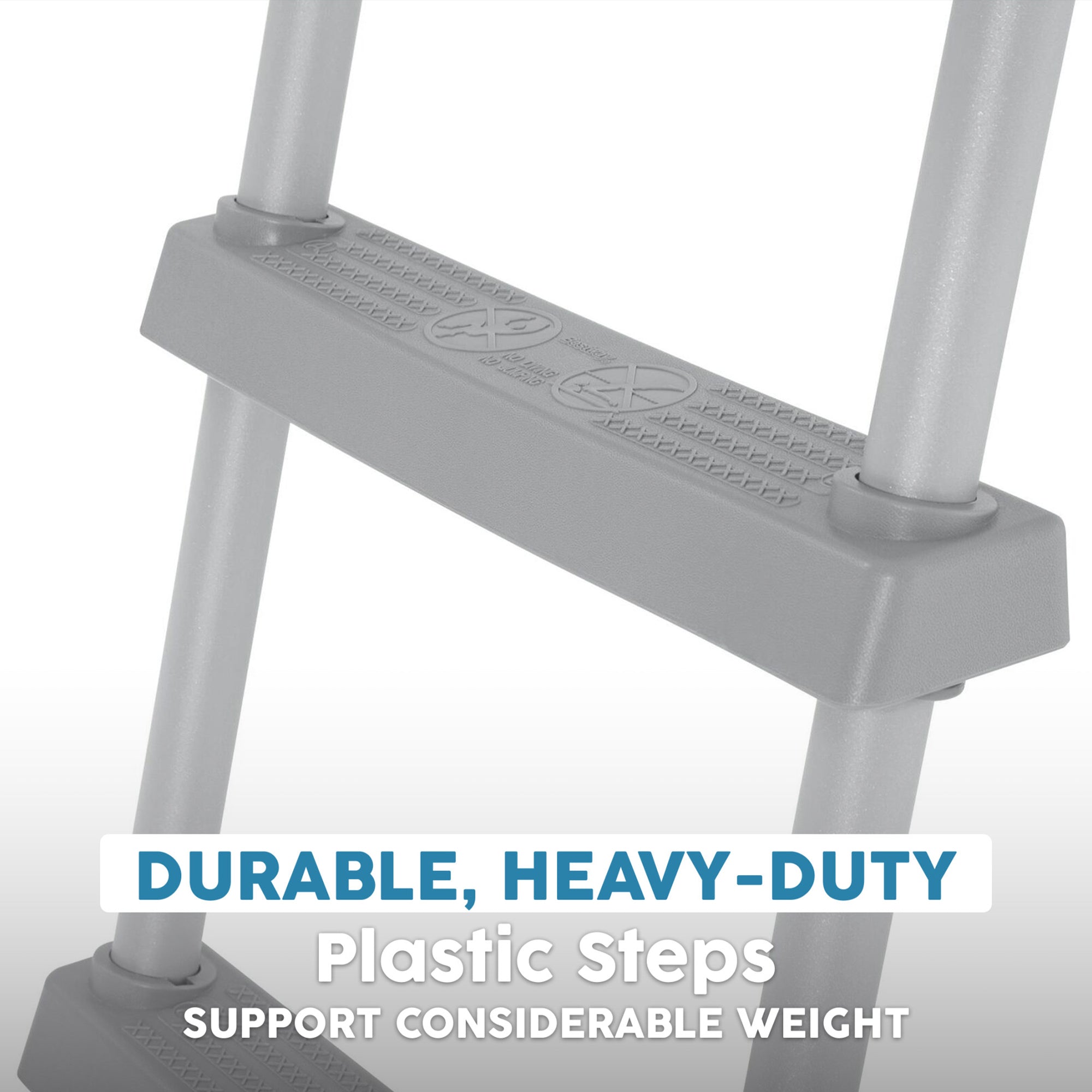 Bestway Pool Ladder for 42" or 48" Tall Pools, Metal Frame with Plastic Steps