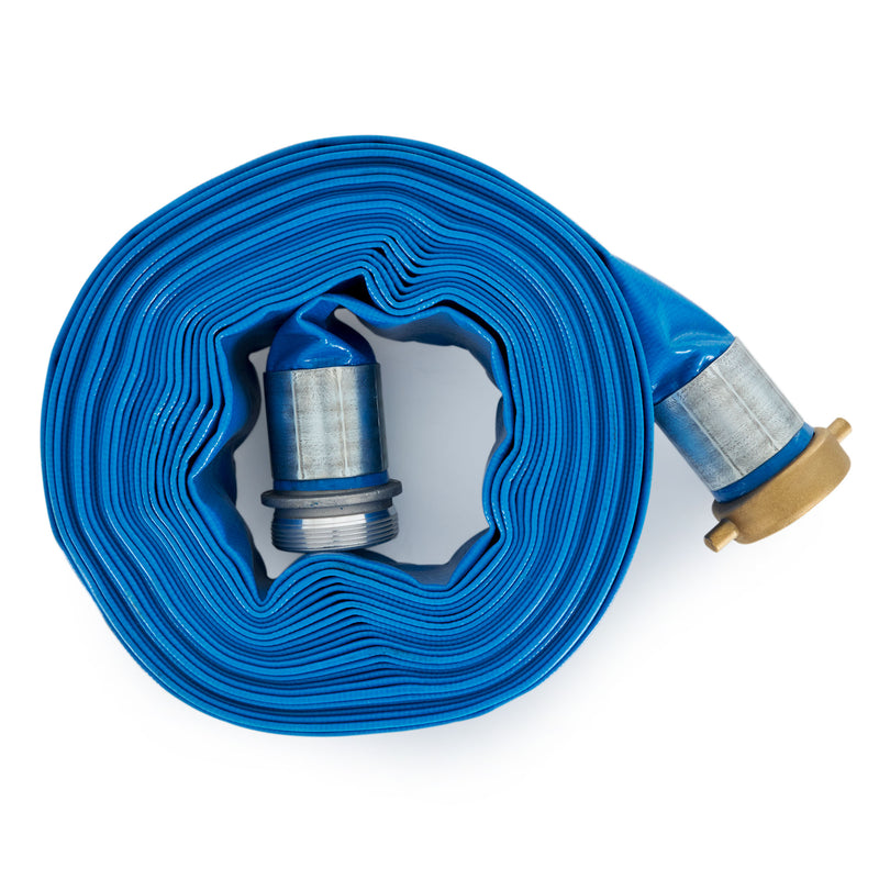 Apache 2-Inch Diameter 50-Foot Long PVC Lay-Flat Discharge Hose, Blue (Open Box)