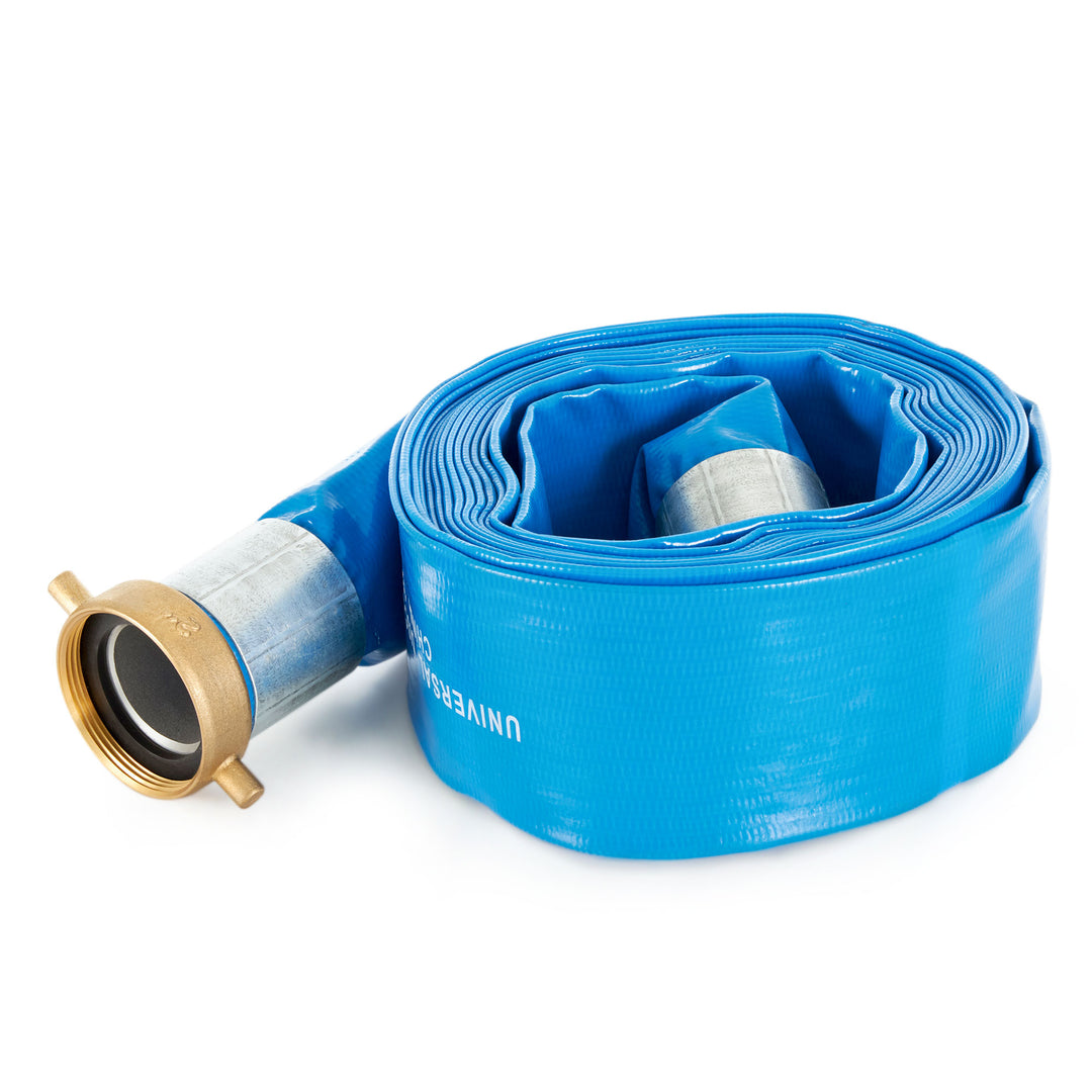 Apache 98138040 2 Inch Diameter 25 Foot Length 70 PSI PVC Lay Flat Hose, Blue