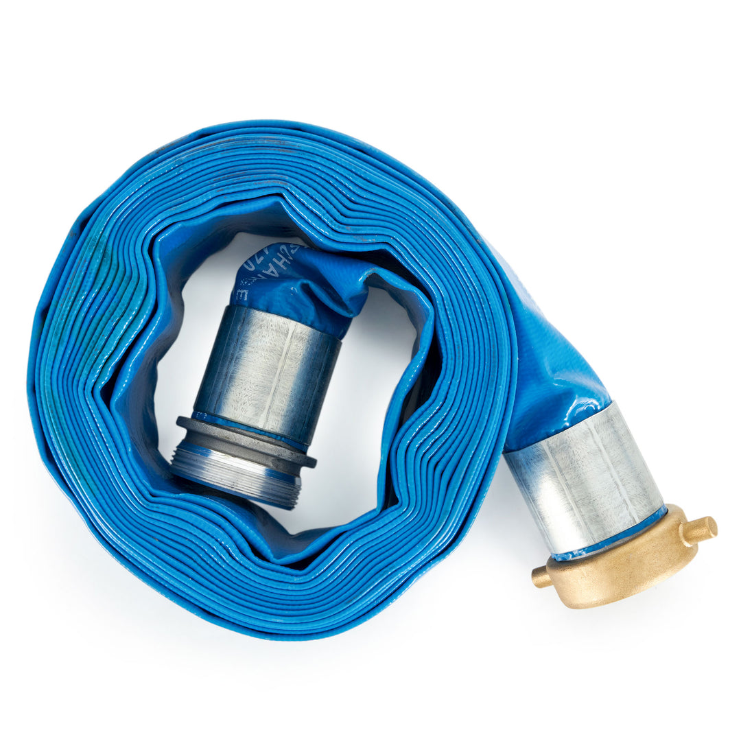 Apache 98138040 2 Inch Diameter 25 Foot Length 70 PSI PVC Lay Flat Hose, Blue