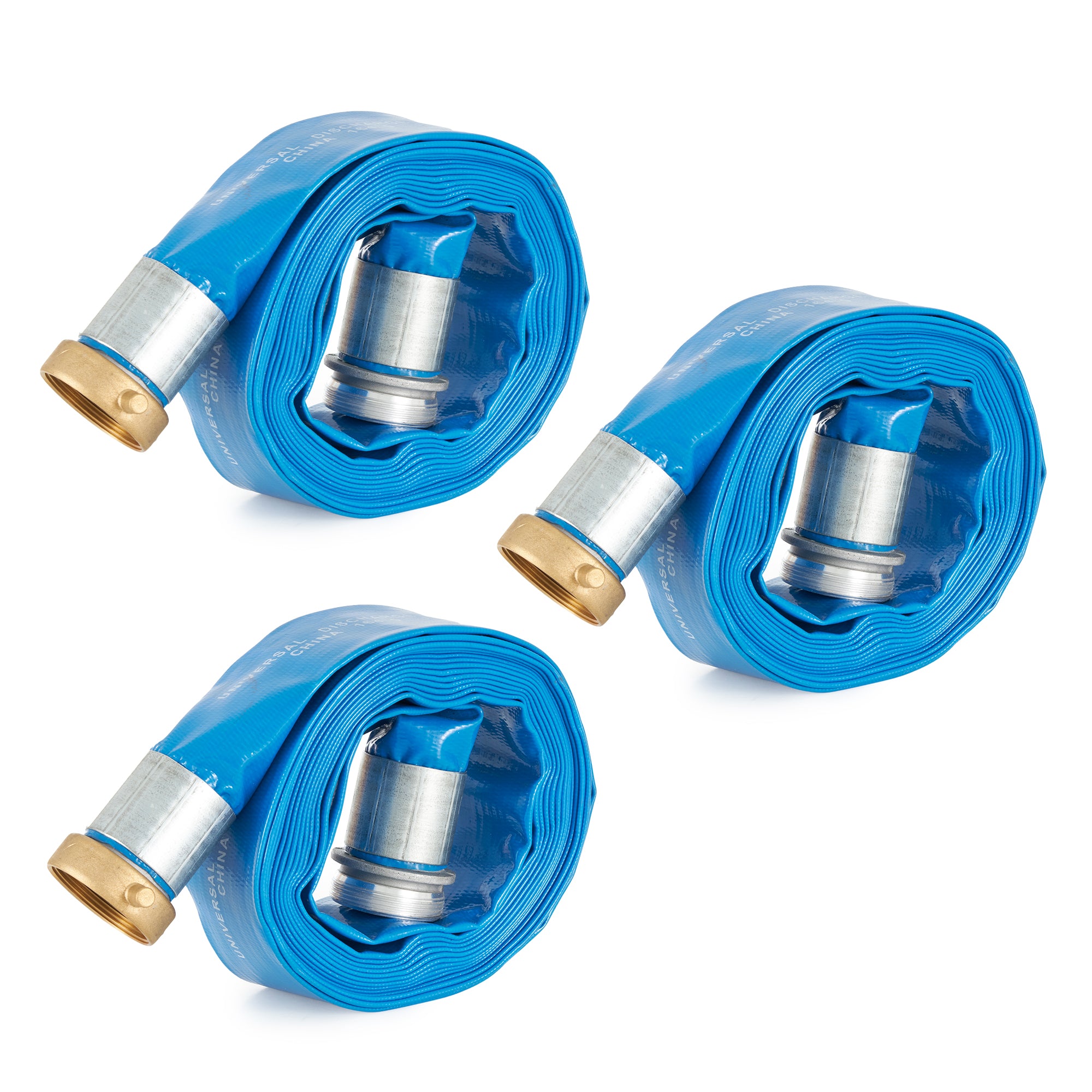 Apache 98138040 2 Inch Diameter 25 Foot Length 70 PSI PVC Lay Flat Hose, (3 Pk) - VMInnovations