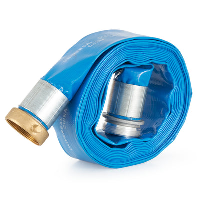 Apache 98138040 2 Inch Diameter 25 Foot Length 70 PSI PVC Lay Flat Hose, (3 Pk)