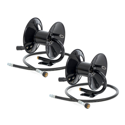 Apache Steel Pressure Washer Reel for 50 Foot Hose with Pump, Black (2 Pack)