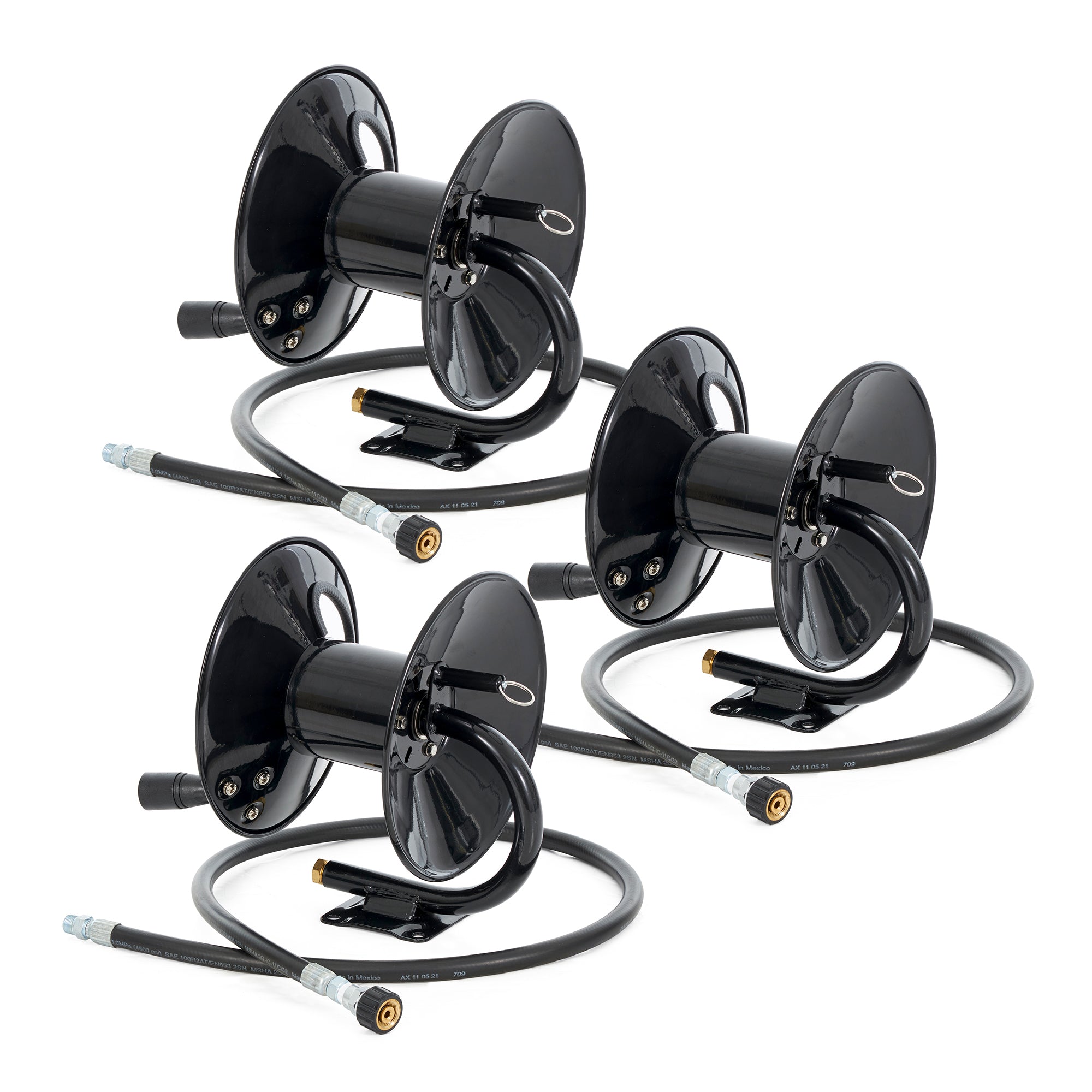 Apache Steel Pressure Washer Reel for 50 Foot Hose with Pump, Black (3 Pack)