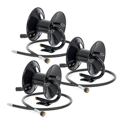Apache Steel Pressure Washer Reel for 50 Foot Hose with Pump, Black (3 Pack)