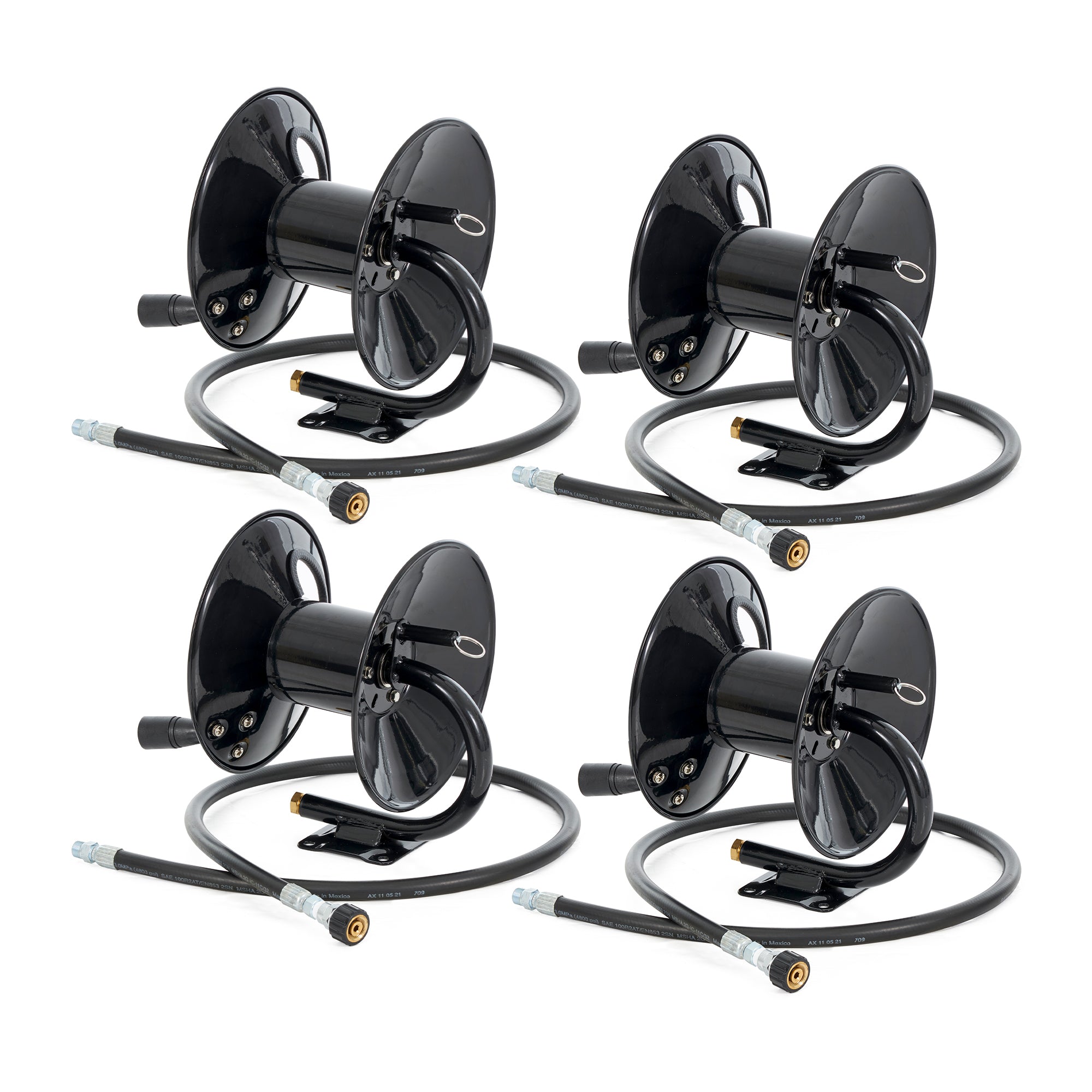 Apache Steel Pressure Washer Reel for 50 Foot Hose with Pump, Black (4 Pack)