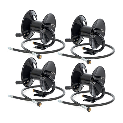 Apache Steel Pressure Washer Reel for 50 Foot Hose with Pump, Black (4 Pack)