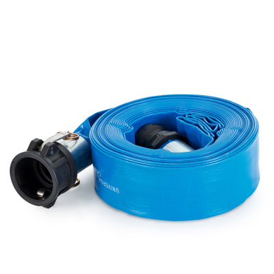 Apache PVC Lay Flat Hose 2 Inch Diameter 50 Foot Length 70 psi, Blue (Open Box) - VMInnovations