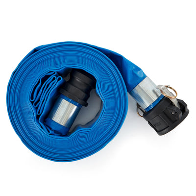 Apache PVC Lay Flat Hose 2 Inch Diameter 50 Foot Length 70 psi, Blue (Open Box)